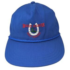 Town Talk 5 Panel Blue Red Hat Boise Ranch Golf Course Rope OS Slideback USA